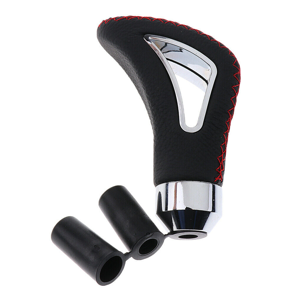 Universal Leather Red Wire Manual Car Gear Stick Shift Knob Shifter Black