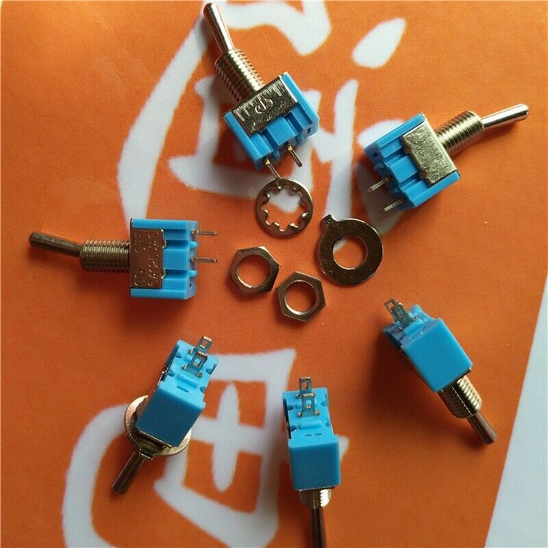 Mini 10x 2 Position MTS-101 2 Pin SPST ON-OFF 6A 125V AC Toggle Switches Kit Set