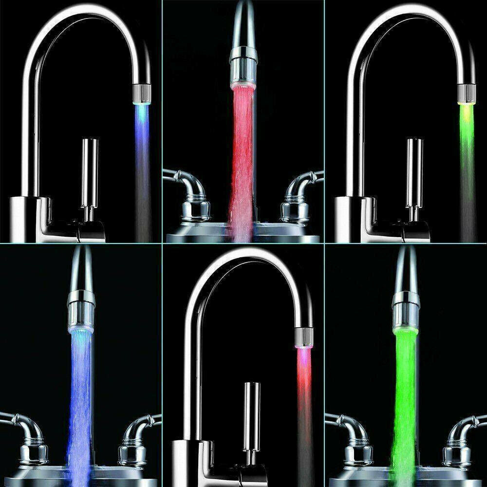 Seven-Colors Changing Temperature Sensor LED Light Glow Water Faucet Stream Tap