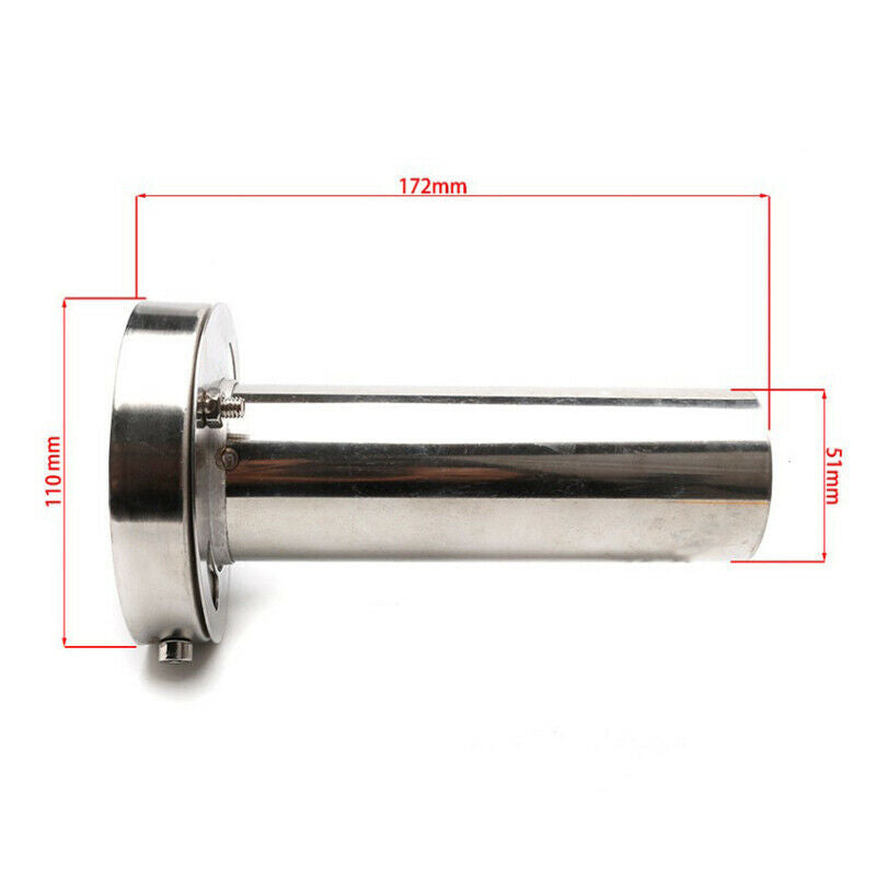 110mm 4.5'' Car Stainless Steel Metal Chrome Exhaust Muffler Silencer Pipe Solid