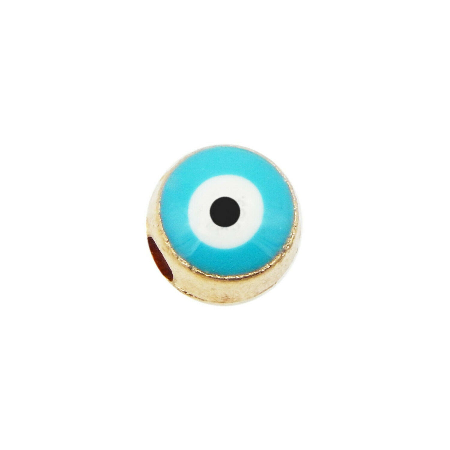 12 PCS Enamel Evil Eye Loose Spacer Heart Bead For Bracelet Necklace Craft 6x6mm