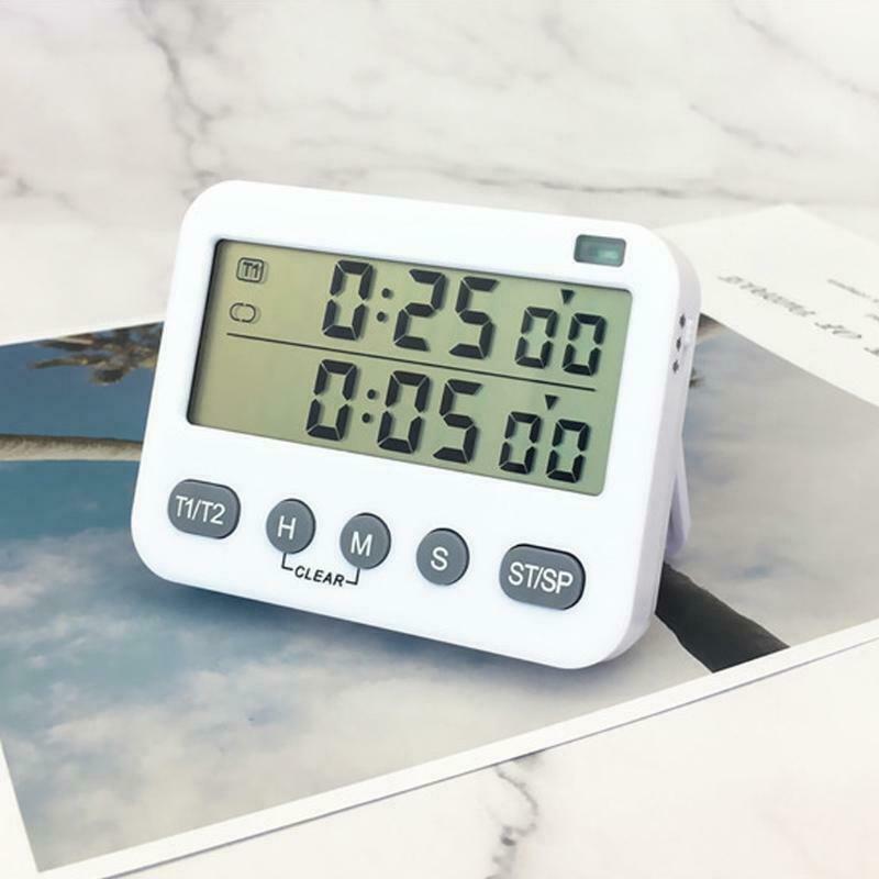 Magnetic Countdown Timer w/ Seconds Dual Digital Timer LCD Big Digits