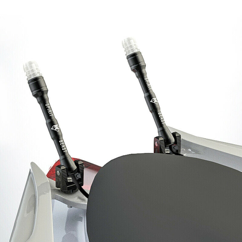 2PC 12V Motorcycle Scooter Bike License Plate Holder Light Tail LED Antenna Lamp