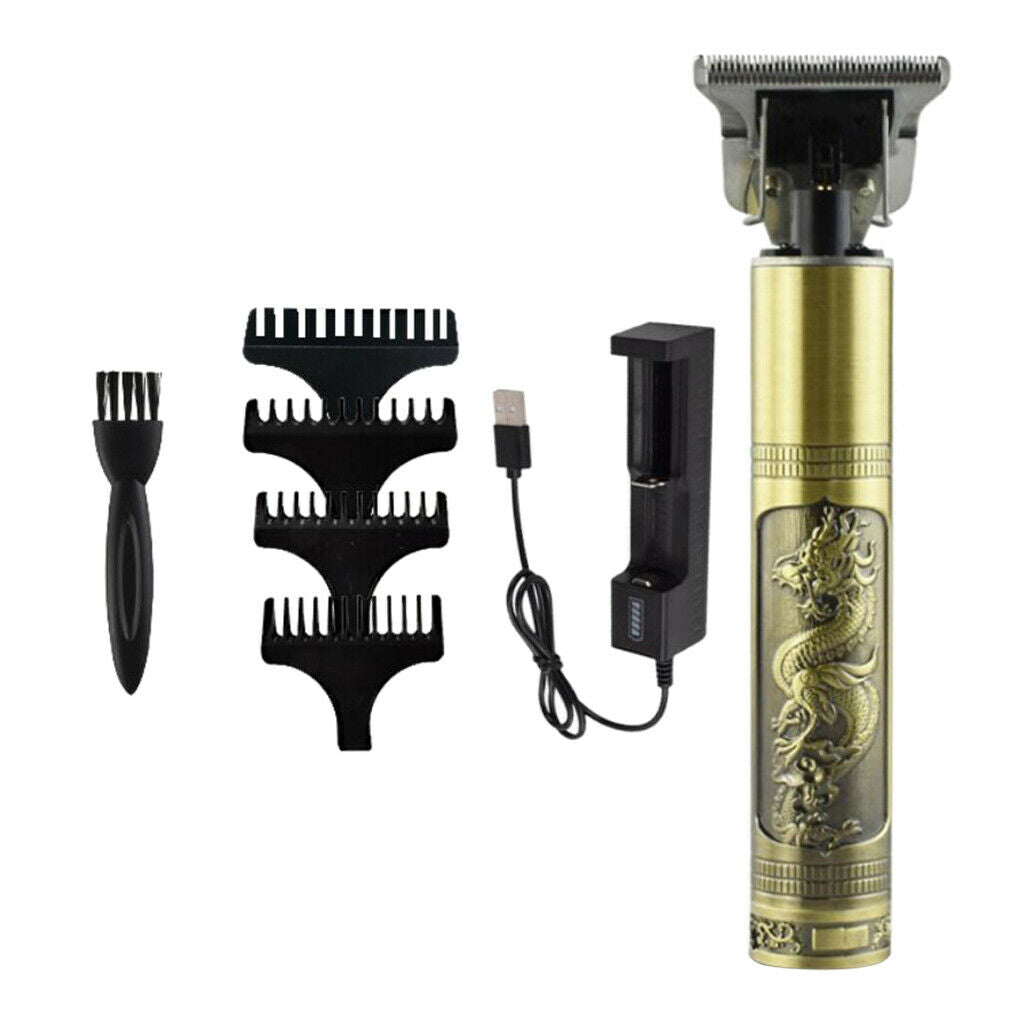 Electric Trimmer Boys Men's Hair Cutting Clipper & Gown Kit T Outliner