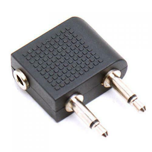 Airplane Headphone to 3.5mm Jack Adapters Twin Prong Male Jacks 1/8