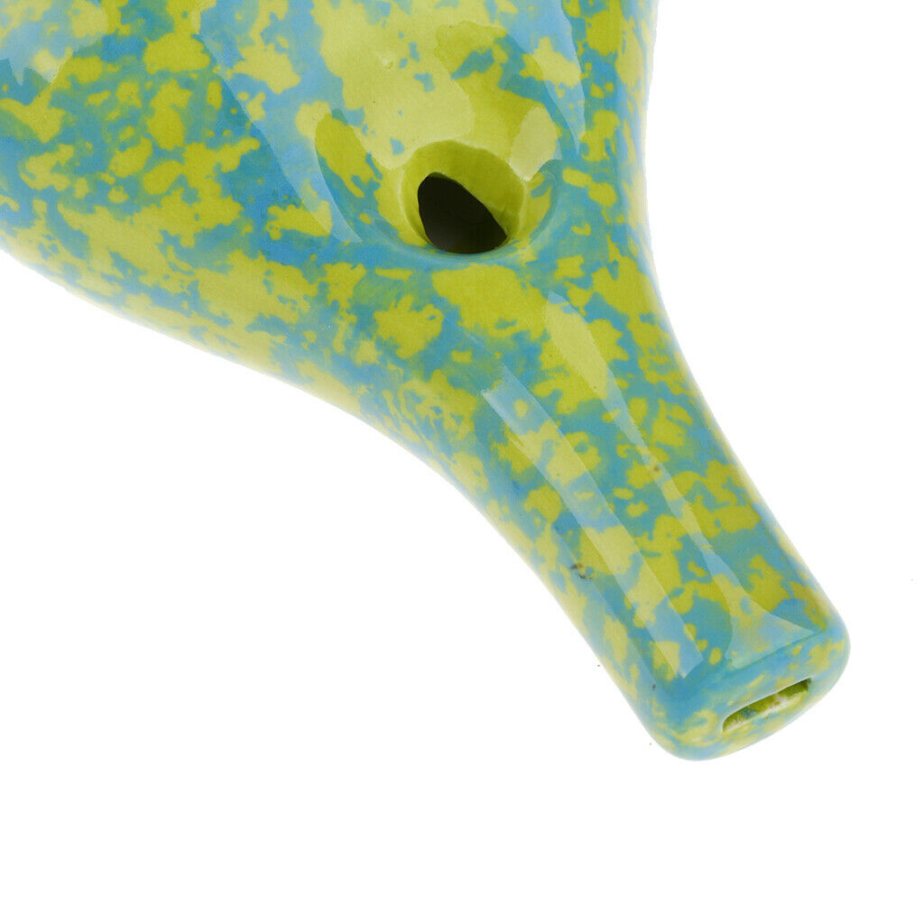 Handcrafted 6 Holes Ceramic AC Alto C Ocarina Wind Instrument Yellow