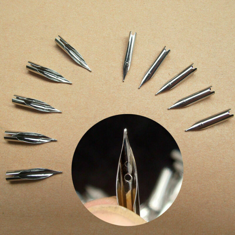 10X 0.38mm Universal Fountain Pen Point Fine Nibs Alloy Replacement Accessories