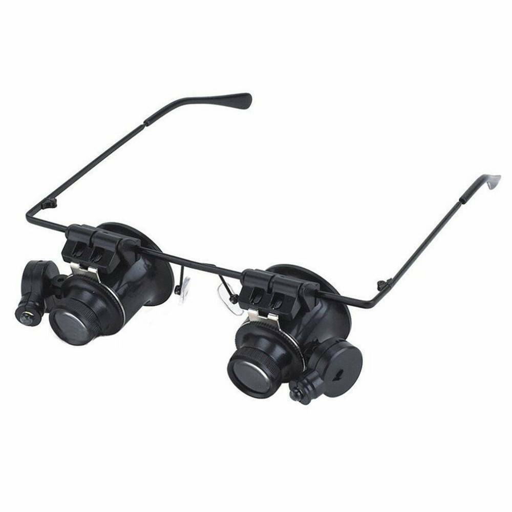 20X Glasses Type Magnifier Watch Repair Tool with Two LED Lights US New