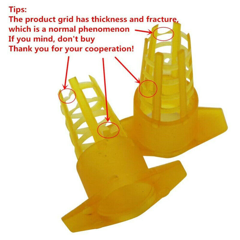 25Pcs Beekeeping Tools Yellow Plastic Bee Queen Cage Protective Cover Protector