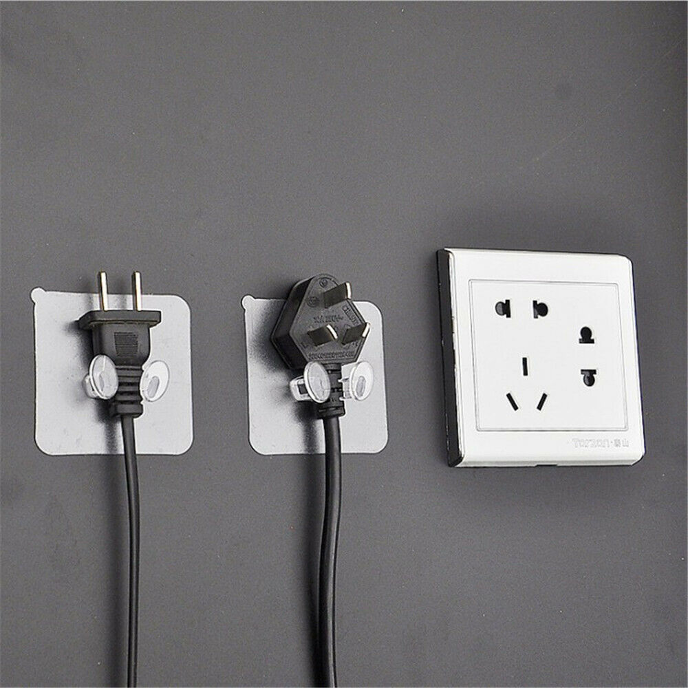5PC Seamless Plastic Transparent Plug Wire Nail Bracket Hook Socket Storage Hook
