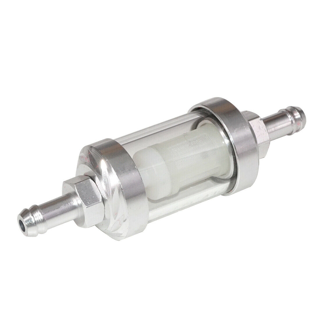 6mm 1/4 inch Motorcycle Scooter Chrome Plated Glass Inline Fuel Petrol Filter An