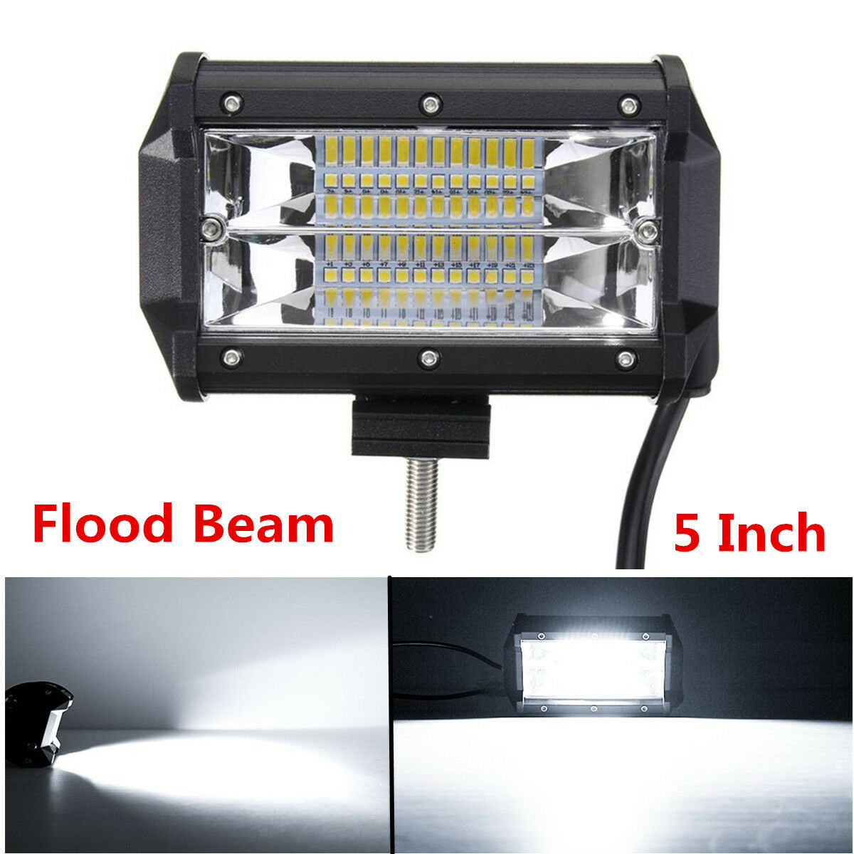 1x 5Inch 24LED Car Truck Work Light Bar Driving Fog Flood Beam Lamp With Bracket