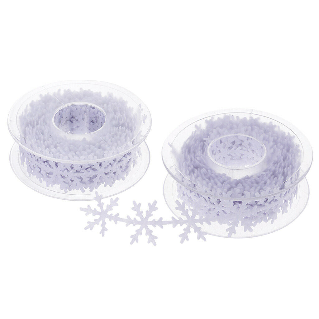 2pcs 10 Meters Christmas Snowflake Ribbon Trimming Craft Embellishments 25mm