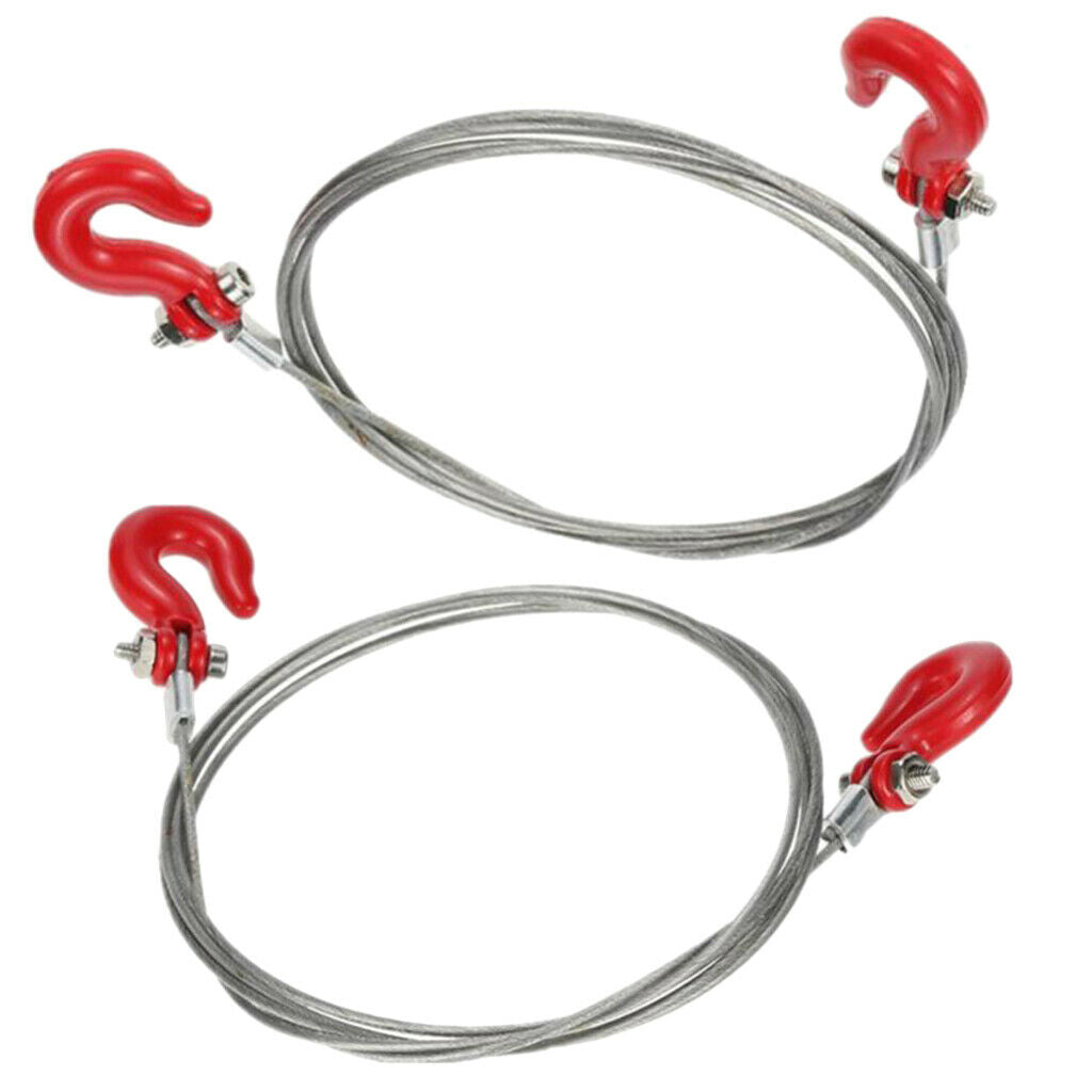 2PCS 1/10 RC Rock Crawler Truck Steel Tow Rope for Axial SCX10 RC4WD D90