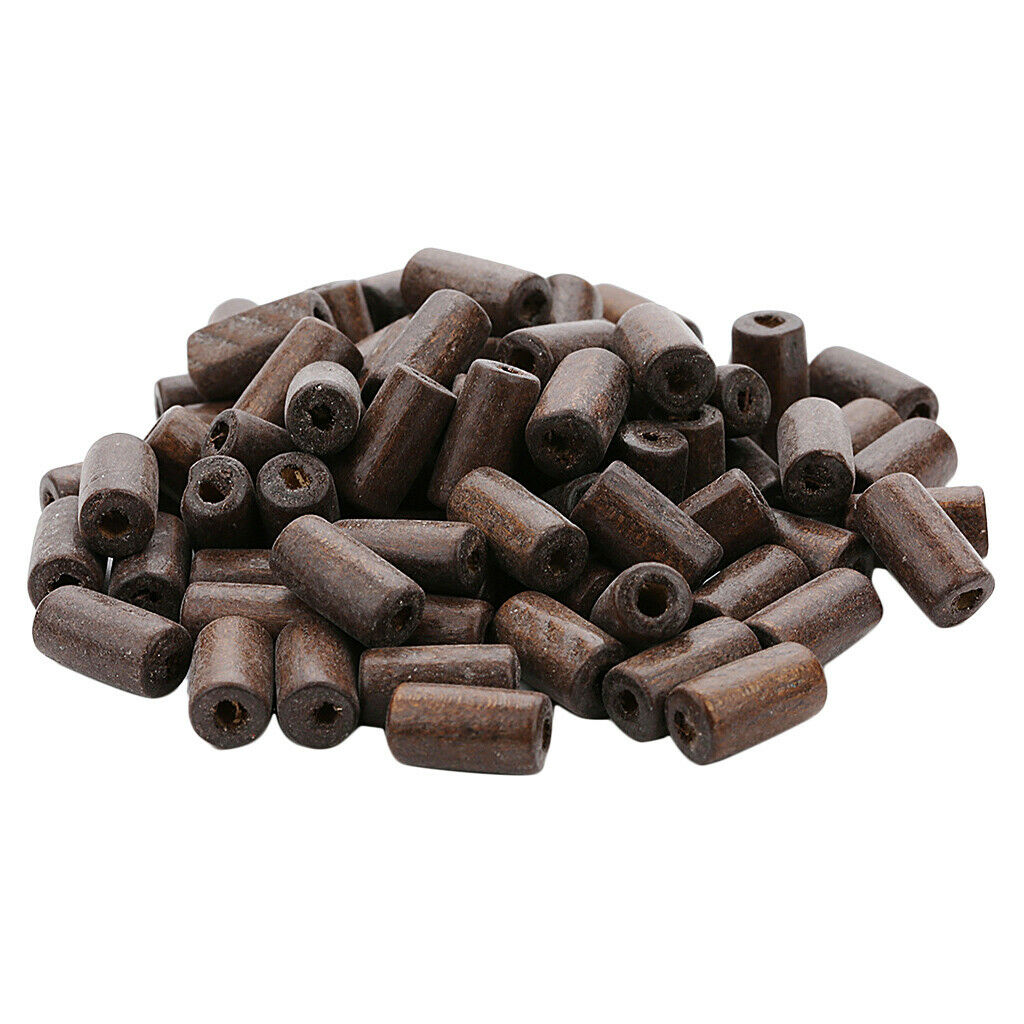 300pcs Wooden Beads Tube Beads Wooden Ornaments Home Decors Wooden Bangles