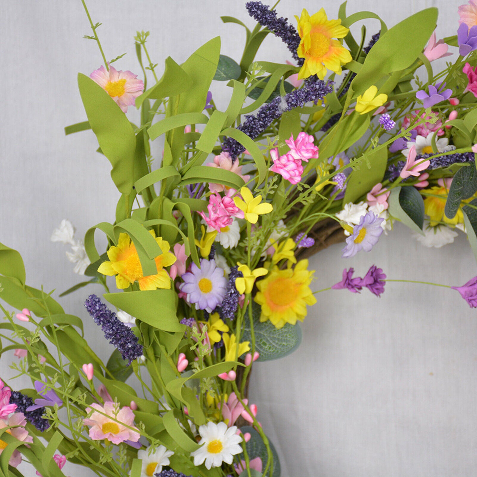 23.6 inch Artificial Flower Wreath Lavender Garland Wedding Decoration
