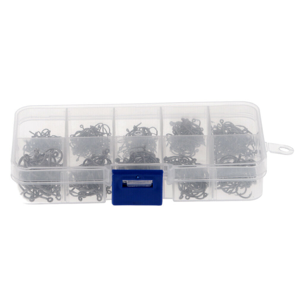 500Pcs Barbed Fishing Hooks Offset Hooks Octopus Crab Hooks Fishhook 10 Size