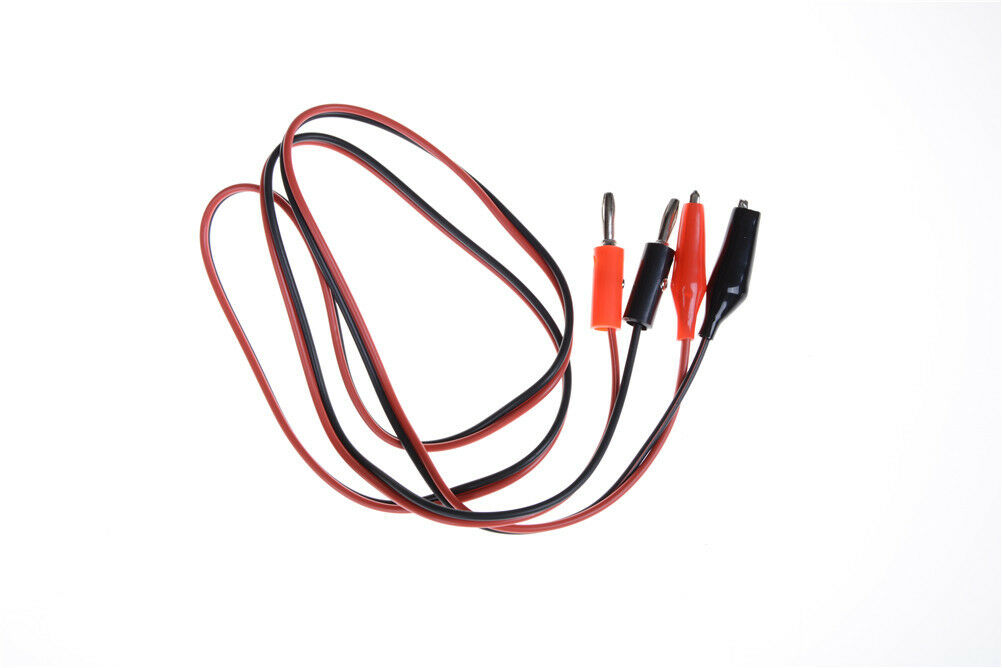 Hot 1m Long Red Alligator Clip to Banana Plug Probe Cable Test Lead J..l8