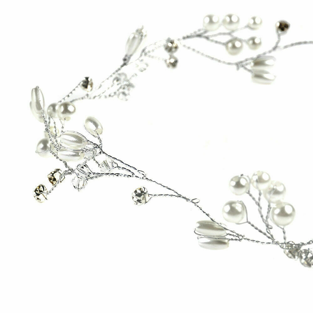 Fashion Pearls Wedding Hair Vine Crystal Bridal Accessories Diamante Headpiece