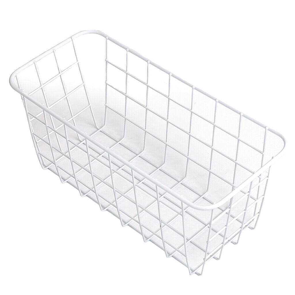 2x Bathroom Basket Shelf Rack Storage Organizer Home Kitchen Office White