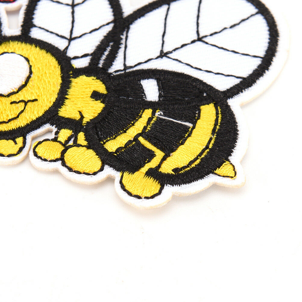 bee embroidered sew iron on patches set badge bag fabric applique craft DIY Tt