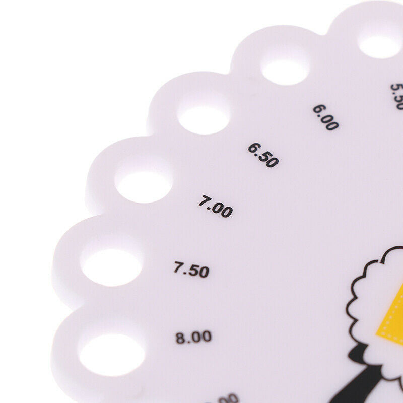 Needle Gauge Ruler Knitting Knit Measure Size 2.0 -10mm Sewing Fabric Accesso Tt