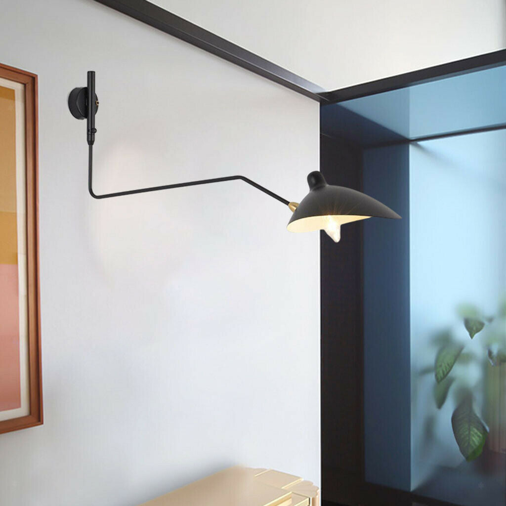 Modern Swing Arm Wall Lamps for Bedrooms Adjustable for Home Hallway Bedside