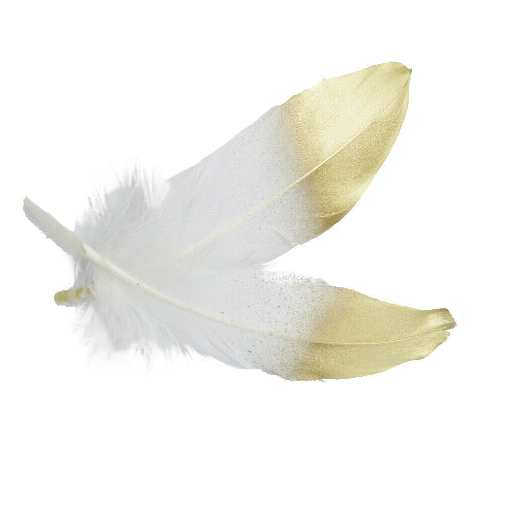 24x Dyed Natural Goose Feather for Millinery DIY Craft Sewing White