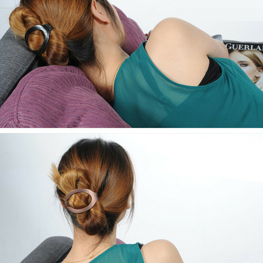 2 Pieces Women Plastic Hair Updo Clip Bun Maker Barrette Styling Tool Black