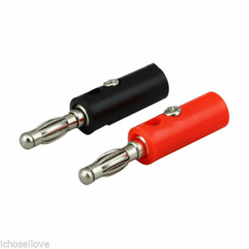 10Pcs Banana Plug 4mm Speaker Connector Black & Red New