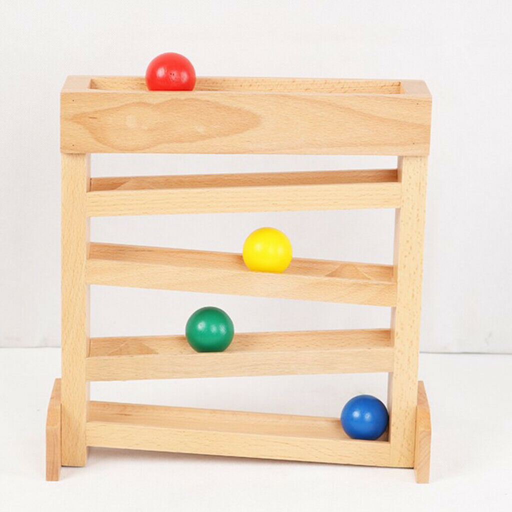 Ball Ramp Racer with 4 Balls Mini Maze Race Montessori Toys for Toddlers