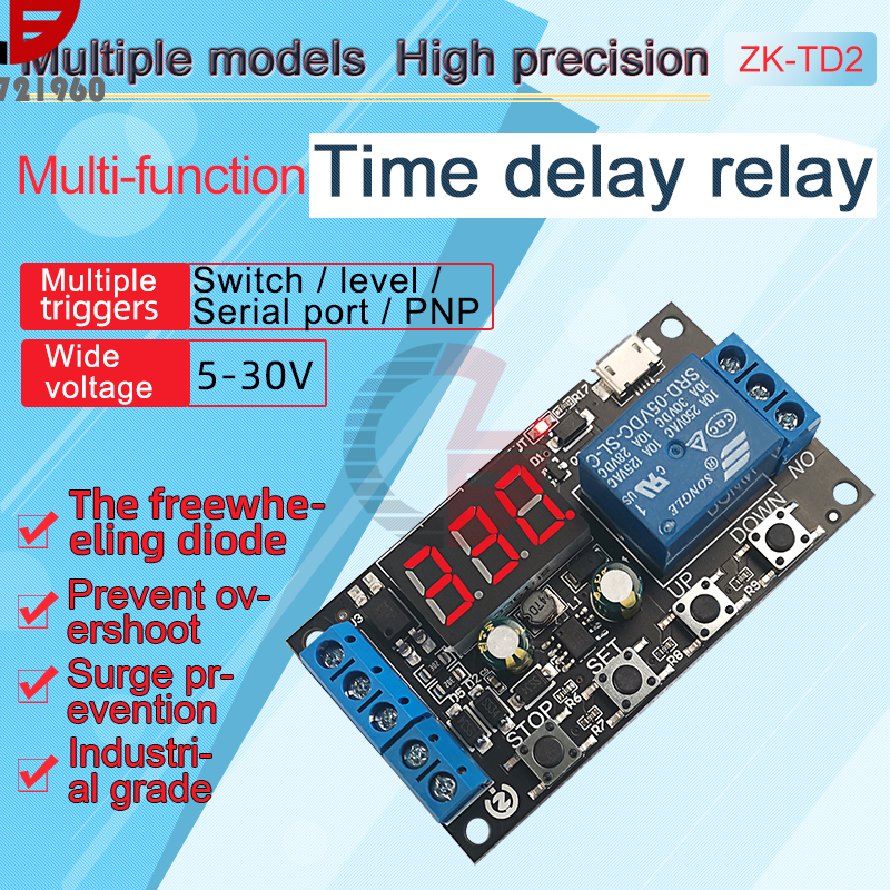 DC 5V 12V 24V Digital LED Cycle Timer Delay Switch Turn Off/On Time Relay Module