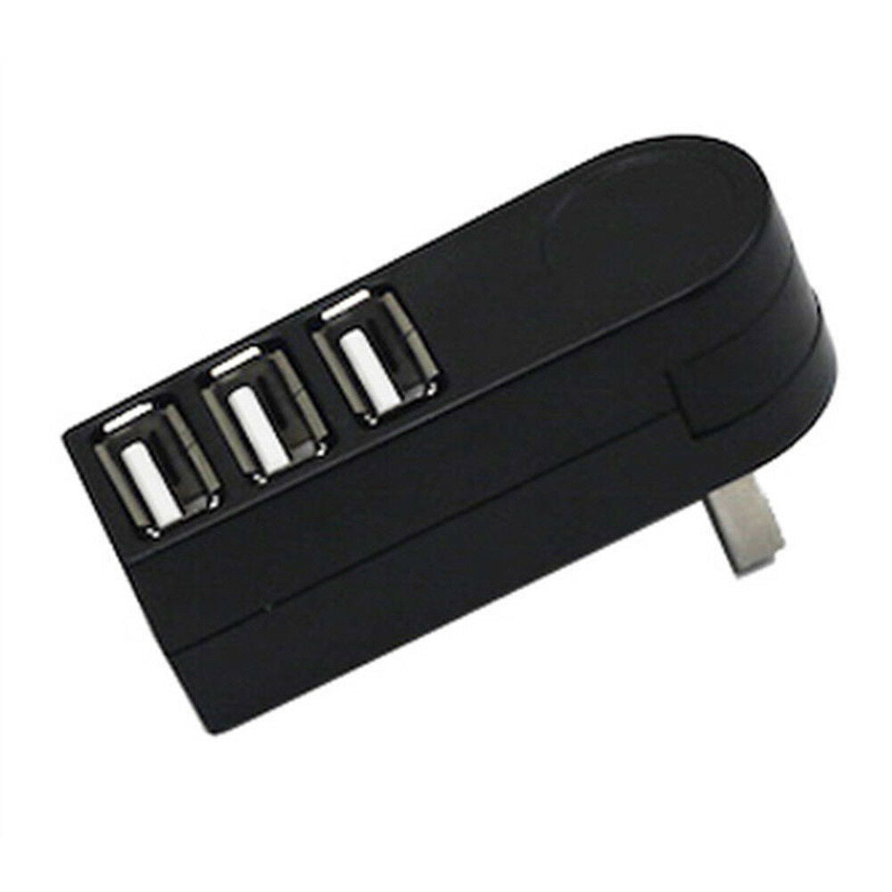 US. 3 Port USB 3.0 Rotating Splitter Adapter Hub For PC Laptop Notebook