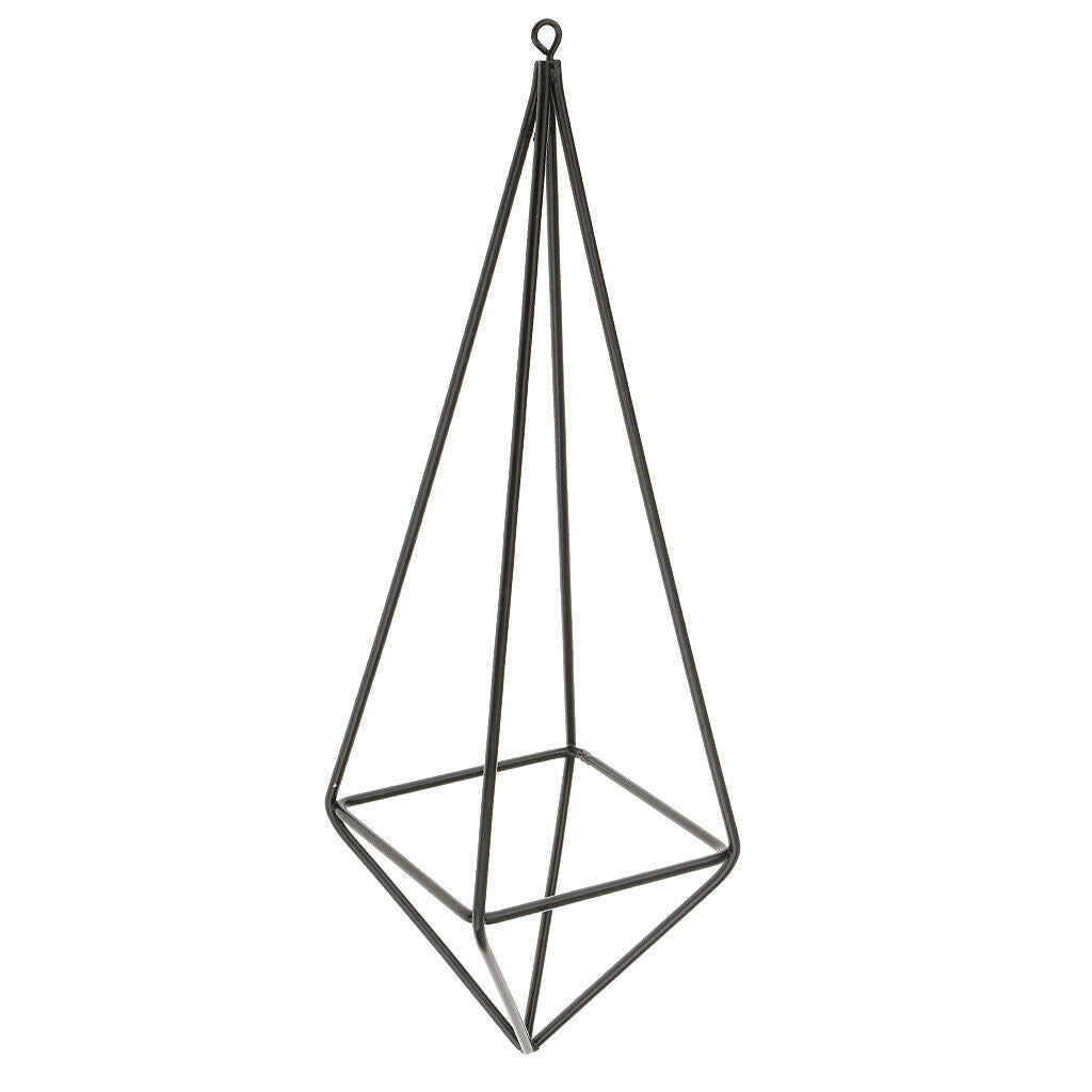 Metal 26cm Hanging Tillandsia Air Plant Rack Holder Garden Flower Pot Black