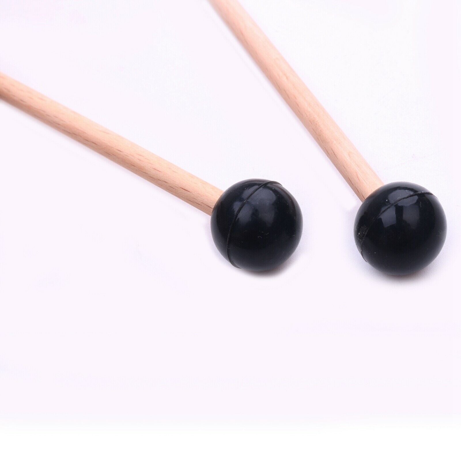 2/Set Professional Wooden Drumstick Rubber Marimba Mallets with Wood Handle