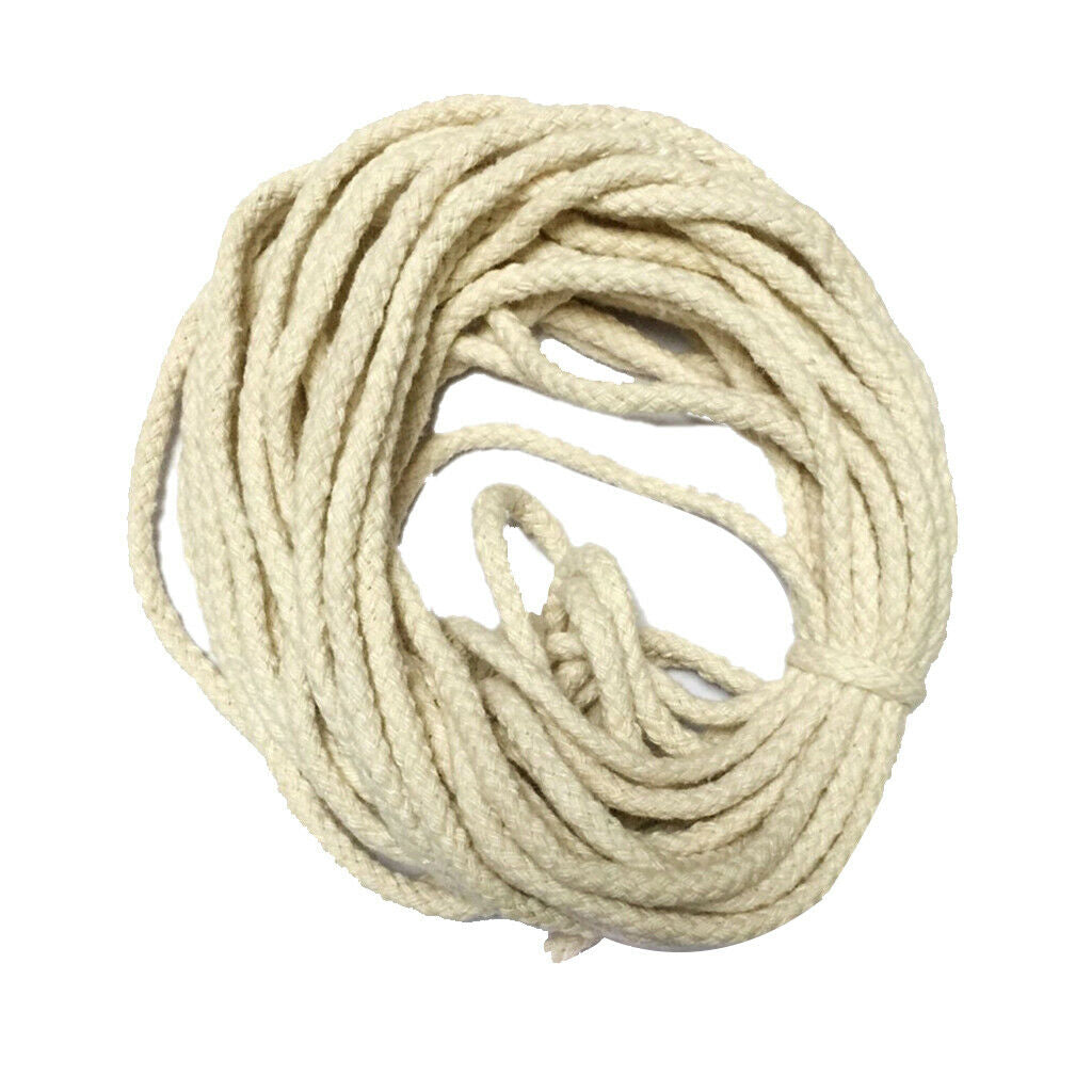 10 Meters 5mm 100% Pure Cotton Rope Braided Twisted String Cord Twine Sash
