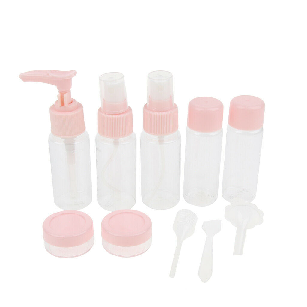 10 Pcs Refillable Cosmetic Containers Makeup Jars for Shampoo Emulsion Pink