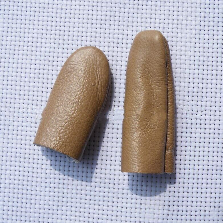 2pcs/set Leather Finger Cots Needle Tool For Finger Thimble Cover Protection