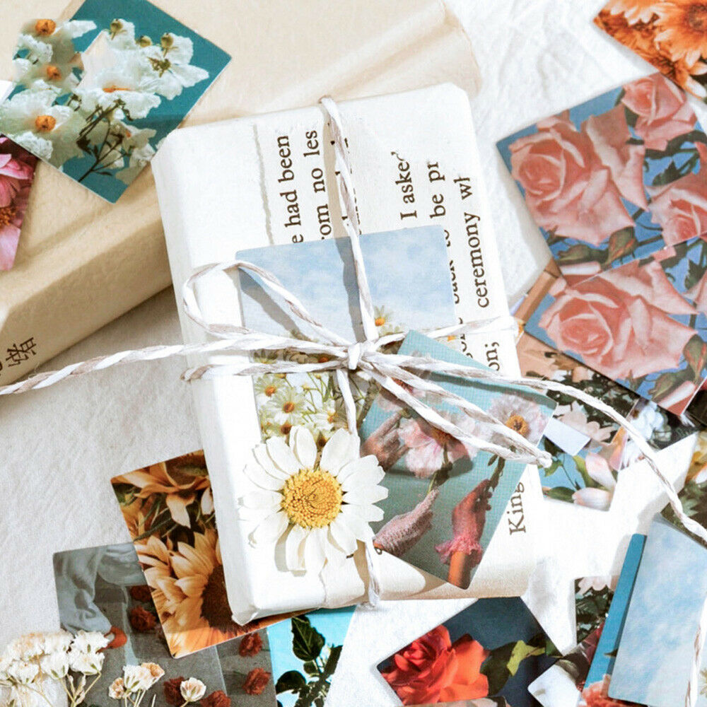 46Pcs Flowers Series Scrapbooking Photo Album Stickers Craft DIY Sealing Tags