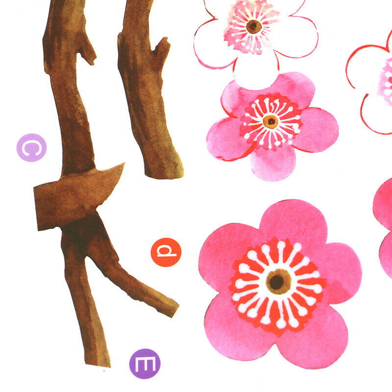 Sakura Flowers Wall Stickers Living Bedroom Decorations DIY Home Dec a&.l8