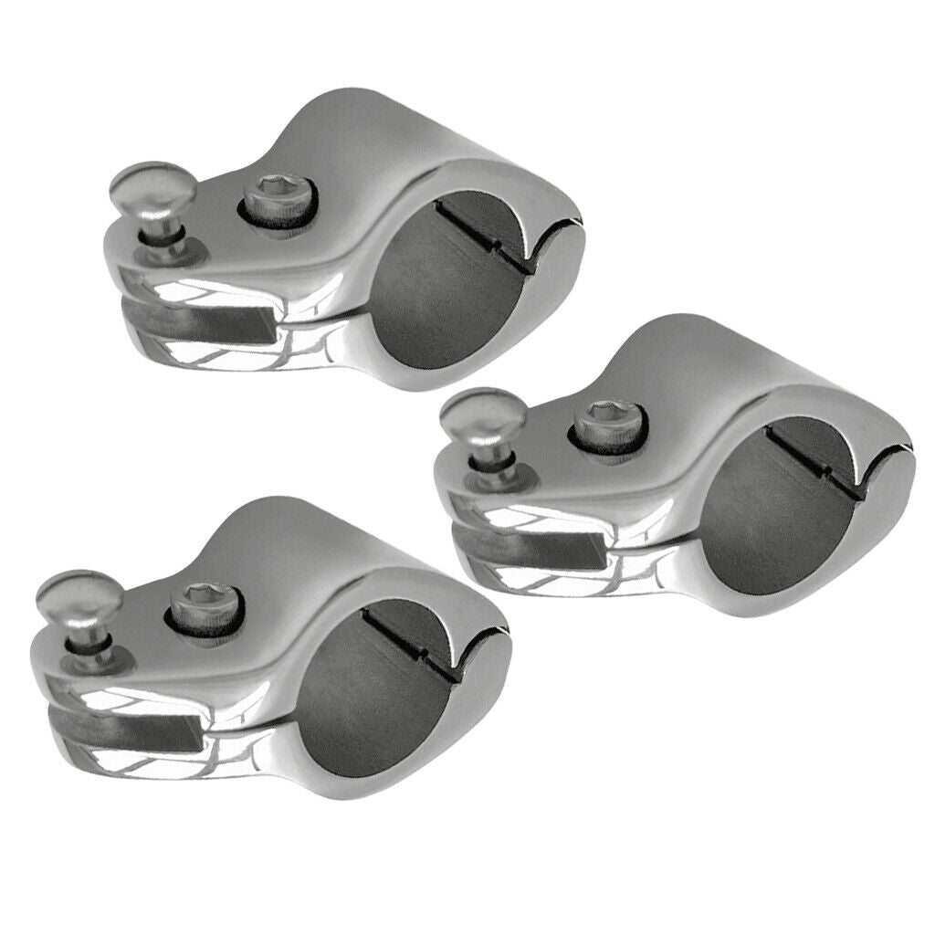 3pcs Boat Cover / Canopy Fitting Tube  Clamps Fit 25mm OD Tube Hinged