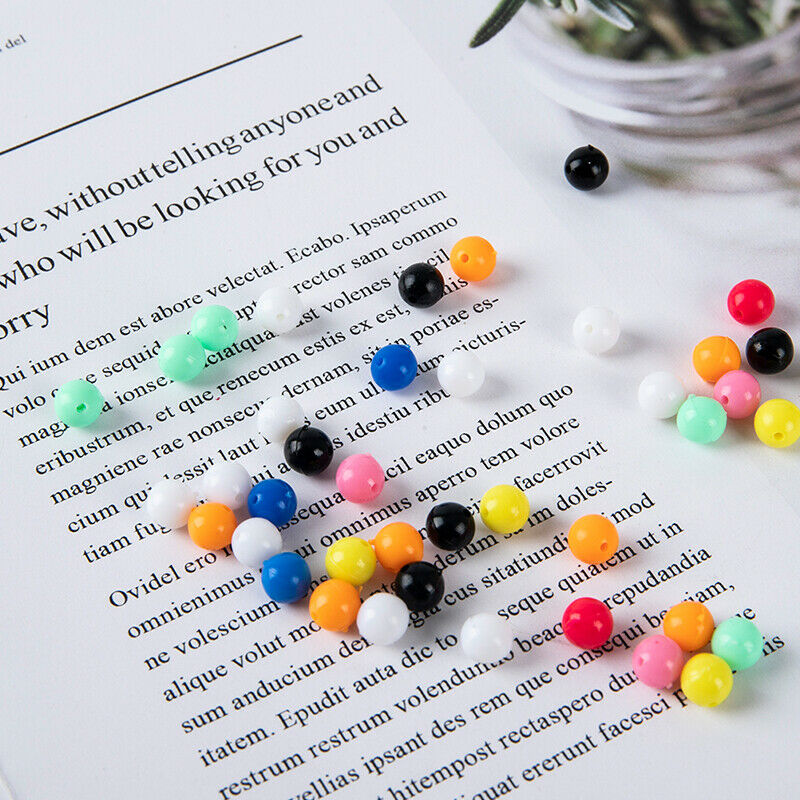 100pcs Multiple Color Mixed Fishing Rigging Plastic Beads Stops Lure SpinnerFCA