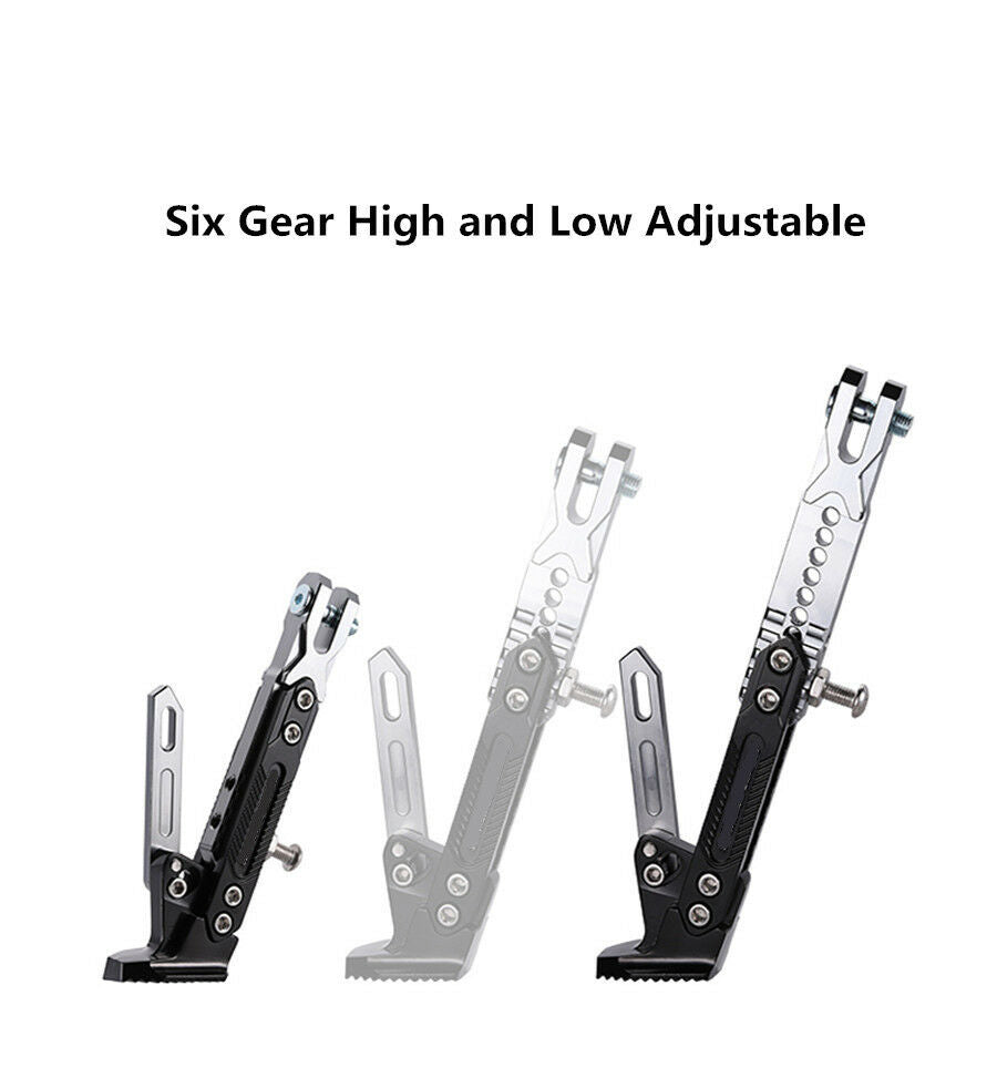 Black Alloy Adjustable Motorcycle Side Tripod Holder Cool Styling Fall Protect