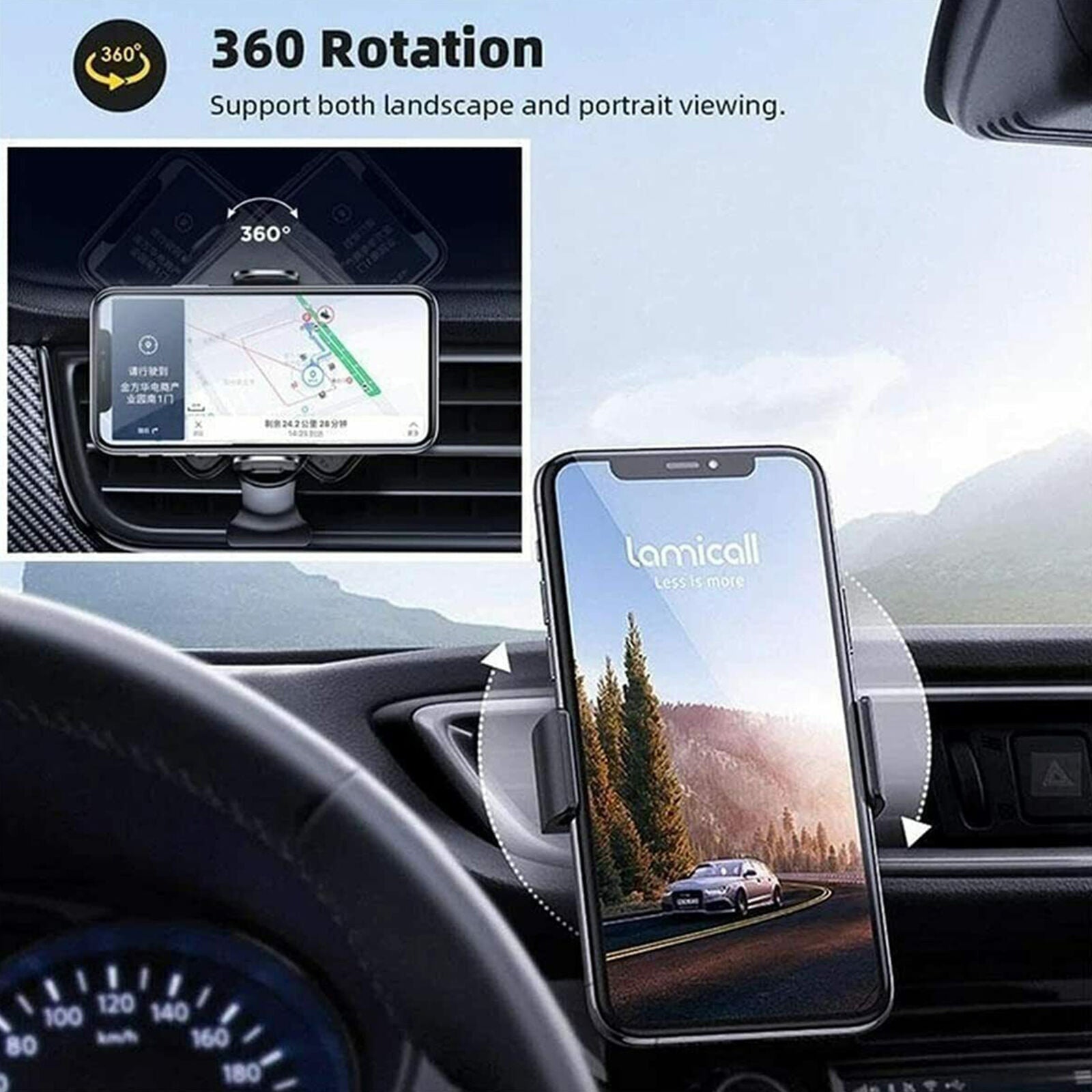 Electric Induction Cell Phone Bracket Car Dashboard Ventilation Grille Holder