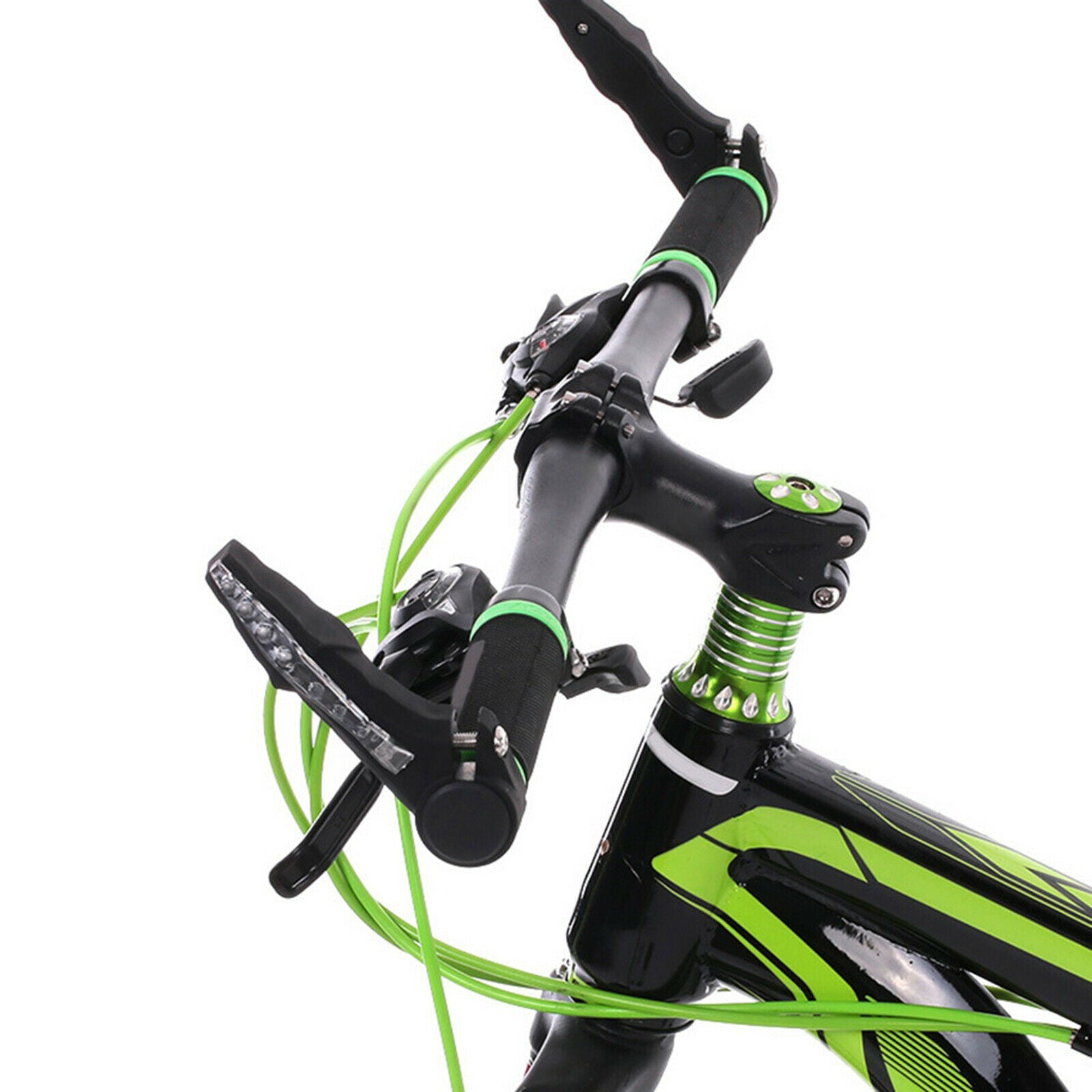 2Pack Bicycle Auxiliary Handlebar Grips Light Bar End Safety Lamp for Bikes