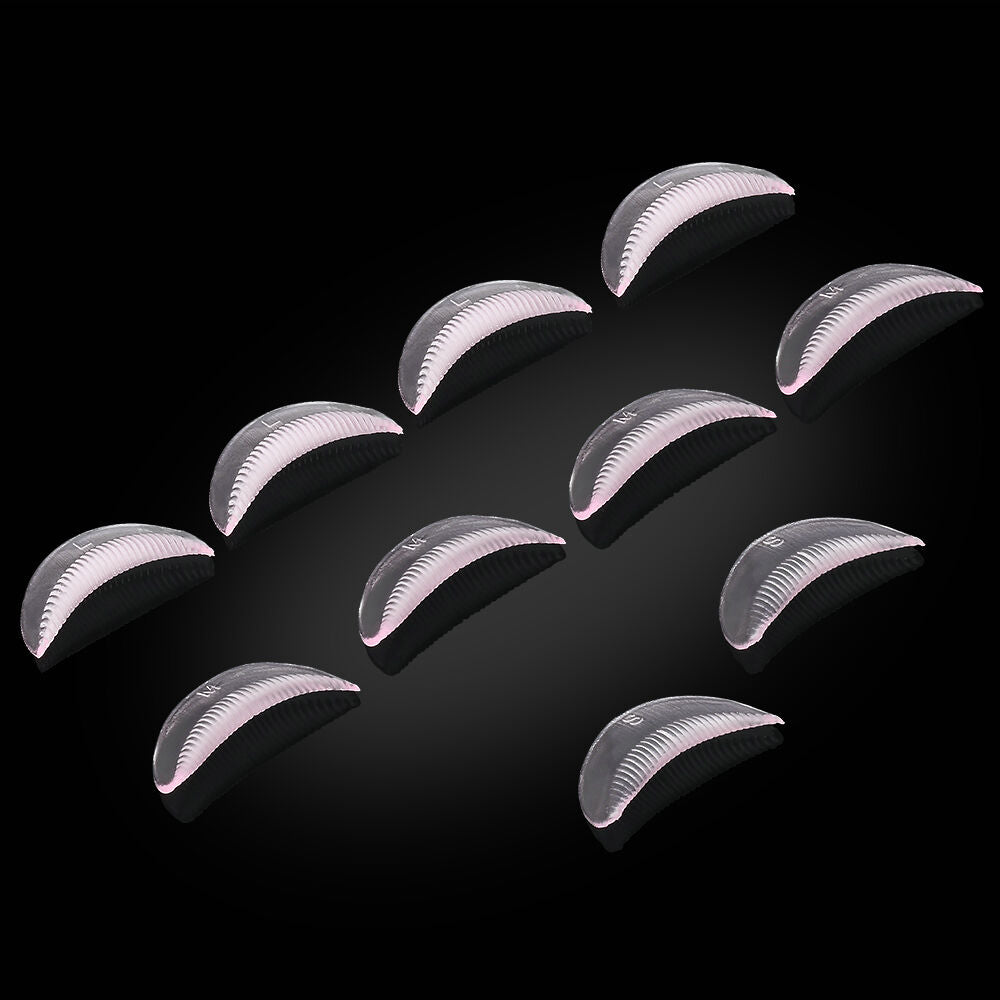 10Pcs Eyelash Perming Lift Silicone Curler Pads Shield Rods Embedded Ridges Â·