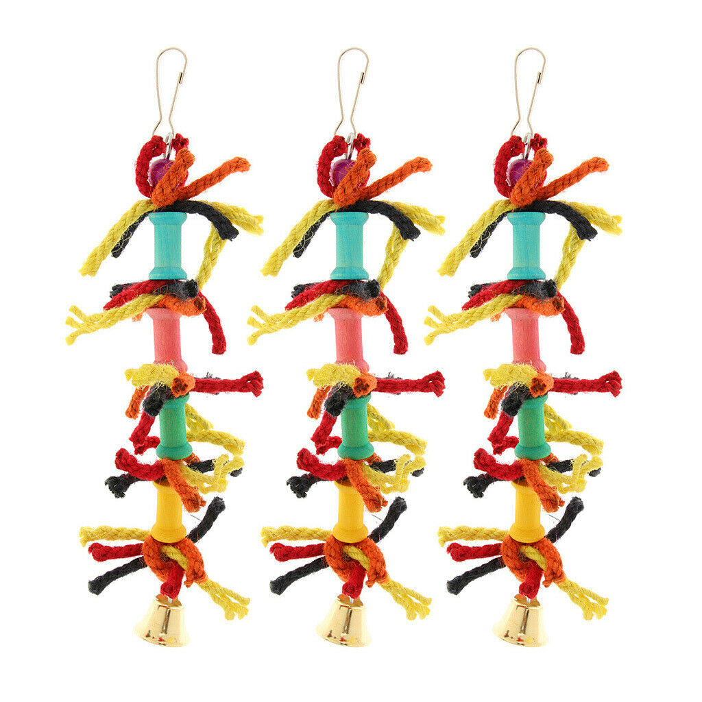 Multicolored Cotton Blocks Tearing Toys for Birds Suitable for African Grey