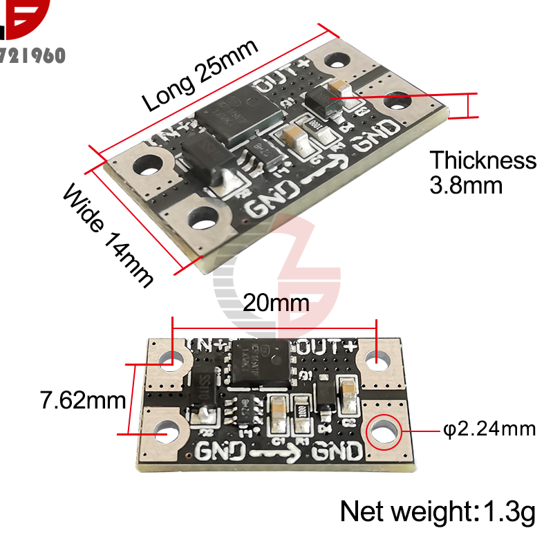 75V 12A Solar Panel Anti Reverse Irrigation Ideal Diode Battery Charging Board