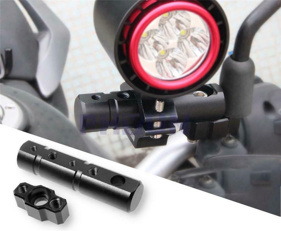 1pc Black 25mm Motorcycle Headlight Pipe Expand Bracket Fog Light Holder Clamp
