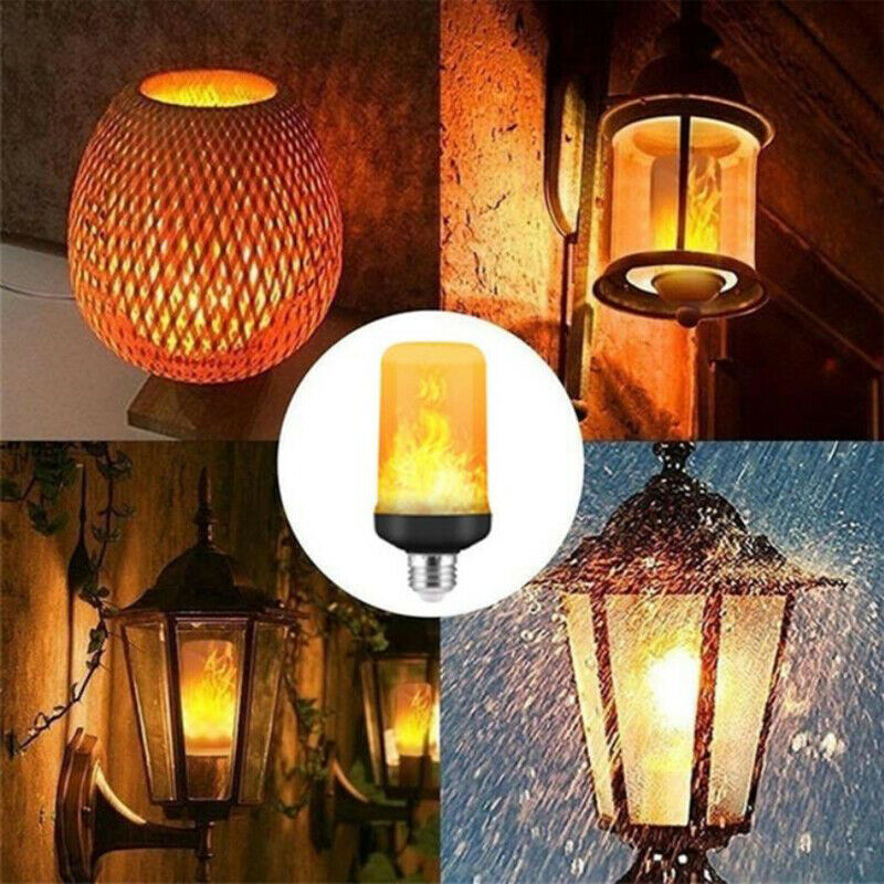 1Pc LED Flame Effect Fire Light Bulb E27 Simulated Nature Flicker Lamp De.l8